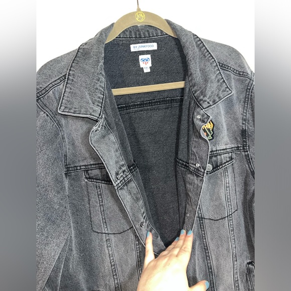 NWOT Def Leppard Faded Black Junkfood Jean Patch Long Sleeve Jacket Buttons XXL - Picture 10 of 15